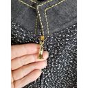 St. John Sport Knit Jacket Small Womens Boucle Full Zip Denim Accents Black Photo 10