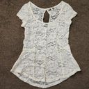 Kirra Ivory Floral Lace S/S Top, Women's S Photo 2