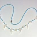 Vintage Blue  Seed Bead Beaded Carved Dolphin Shell Boho Necklace Photo 0