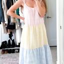 By the River Pastel Colorblock Tiered Midi Dress Photo 4