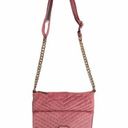 Big Buddha  Pink Velvet Quilted Chain Crossbody Bag Photo 0