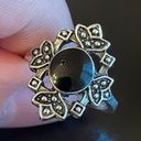 Onyx Vintage  stone silver plated ring size 7 Photo 6