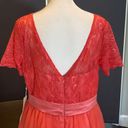 Women’s Full Length Tulle & Lace Sort Sleeve Dress Zip Up Back Size 14 NWT Photo 6