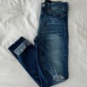 Aeropostale Medium Wash Raw Hem High Waisted Destroyed Jeggings Photo 0