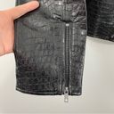 Modcloth NWT  Crocodile Rock Black Faux Leather Moto Jacket Size Large Photo 4