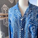 Polo  Ralph Lauren Blue Bandana-Print Twill Slouchy Button Down Shirt Women’s M Photo 1