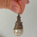 American Vintage Wire Wrapped Pearl Pendant Charm Vintage “Hesper” Bohemian Mermaidcore Silver Jewelry Photo 0