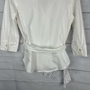 Harvé Benard Harve Benard Womens size Small Button Collared Tie 3/4 Sleeve Blouse Top White Photo 5