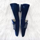 Ann Taylor  Navy Velvet Smoking Loafers with Bow Detail Photo 3