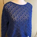 The Moon  & Madison loose knit bright blue cropped soft sweater Photo 8