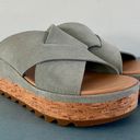 Sorel Cameron Flatform Crushed Blue Suede Mule Wedge Sandals Photo 1