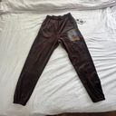 Boys Lie “only time will tell” brown velour velvet graphic jogger sweat pants M Photo 5