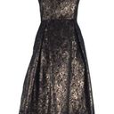 Sans Souci  Strapless Party Prom Dress S Black Gold Empire Waist Retro Pinup Zip Photo 0