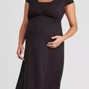 Isabel Maternity  by Ingrid Short Sleeve Cross Front Nursing Black Dress Large Photo 0