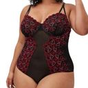 Torrid Underwire Bodysuit Embroidered Hearts Black Red Pink Bodysuit Lingerie 1 Photo 0