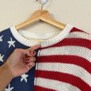 Grayson Threads  Pull Over Cable Knit American Flag Novelty Sweater Graphic S Photo 8