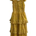 Cleobella NEW NWT  Dita Tiered Ruffle Midi Dress In Cassia Golden Yellow Floral Photo 5