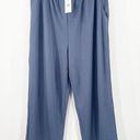 Bobeau  Pull On Pants Size Large Blue Wide Leg NWT Rayon Nylon Blend Cropped Photo 0