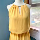 White House | Black Market WHBM Sleeveless Tie Waist Yellow Dress  Photo 5