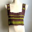 Free People NWT  Beach "Donni" Crochet Knit Top Bralette Tank Brown Green Small P Photo 0