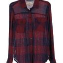 Thread and Supply  Button Up Red Blue Women's Small Photo 0