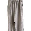 Cynthia Rowley  100% Linen Pants Wide Leg Tan Cropped Lagenlook Size Large Photo 0