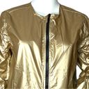 Zella Z by  Women's Shimmer Gold Athletic Jacket Full Zip Black Zipper Photo 4