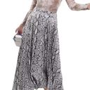 New Look  Woman's Gray/Black Snakeskin Pleated Print Midi Pull On Skirt 2 Photo 0