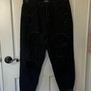 Missguided  petite black distressed mom jeans Photo 4