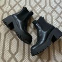 Madden Girl Black Chunky Lug Sole Black Heeled Ankle Trash Boots Size 7 Photo 0