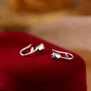 Flower Stud Earrings for Women Silver Photo 1