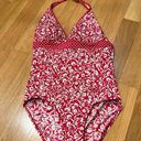 L.L.Bean  floral / poka dots one piece swimsuit size 12. Photo 0