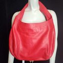 Vera Pelle  Red Leather Expandable Hobo Bag Photo 0