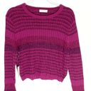 Babaton  Nathaniel space dyed striped cropped sweater in raspberry size Large NWT Photo 2