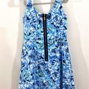 Carmen Marc Valvo Luxe by  blue roses fit and flare dress  with pockets size 4 Photo 4