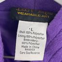 Bob Mackie  Wearable Art Fleece Embellished Purple Jacket SZ L Art To Wear Photo 4