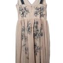 EXPRESS  Floral Tattoo Nude Tulle Midi Dress Size 2 Photo 3