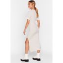 Nasty Gal  Dress 4 Midi Ribbed Fitted High Neck T-Shirt Nude Tan Neutral Photo 5