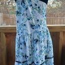 Free People  All Mine Mini Dress Size L Blue And White Floral One Shoulder Photo 0