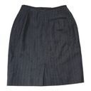 Ralph Lauren Lauren  Pinstripe Pencil Wool Mini Skirt Dark Gray Size 2 Petite Photo 1