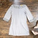 Alice + Olivia  • Beaded Silk Tunic Dress jeweled grey silver kimono mini Photo 0