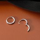 925 Silver Plated Small Hoop Earrings, 10mm Silver Hoop Earrings Photo 1