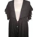 Flawless  Size Small Black Maxi Dress Deep Plunge Neckline Open Back Empire Photo 8