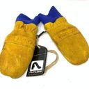 Flylow Oven Mittens Unisex Size XS Tan Yellowish Leather Blue Cuffs NEW Photo 0