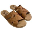 Sorel  Ella Slide Sandal 6 Brown Leather Slip On Lightweight Comfort Photo 0