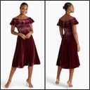 Hill House 💕💕 The Akilah Nap Dress ~ Burgundy Velvet Small S NWT Photo 1