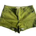 Nicki Minaj Nicky Minaj Mid-Rise Denim Green Short Shorts Size 13/14 Photo 0