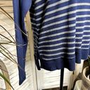 Michael Stars  Women's Striped Thermal Long Sleeve Top Navy Blue Gray One Size Photo 9