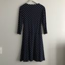 Garnet Hill  Polka Dots Faux Wrap Midi Dress Lined Long Sleeve‎ Black Wome… Photo 4