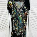 Tiana B Abstract Floral Beaded Neck Ruffle Hem Shift Dress Brown Multi 14 Photo 8